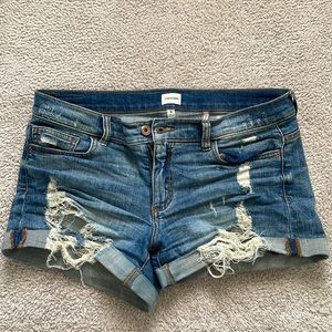 Sneak peek mid rise denim shorts